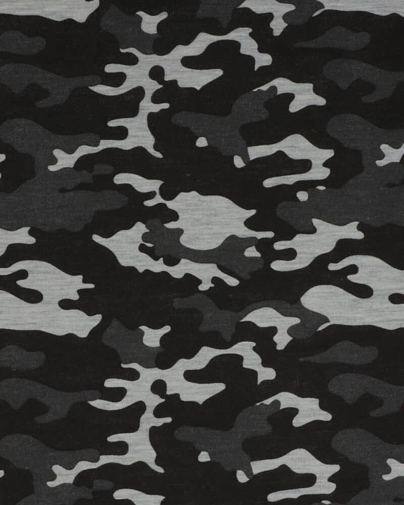 Camouflage, mørkegrå/lysegrå/sort - Uld/polyester jersey - Info mangler