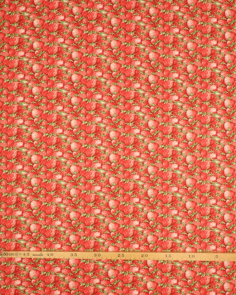 Jordbær - Patchwork - Stoffabrics