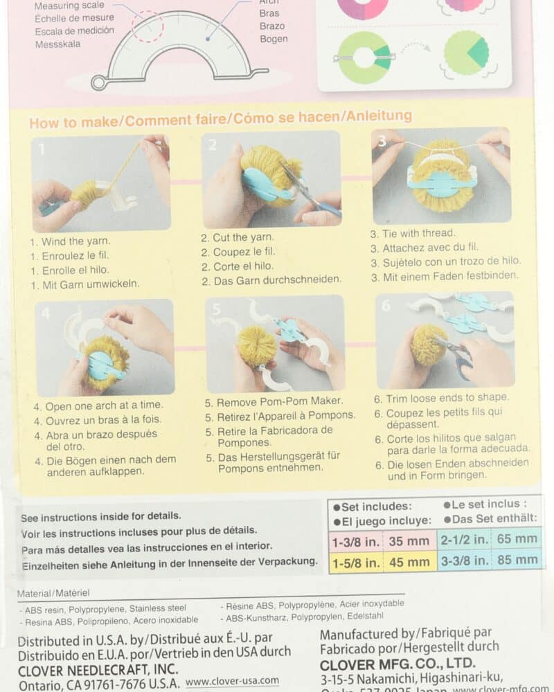 Pom-pom maker fra Clover, 2 størrelser -