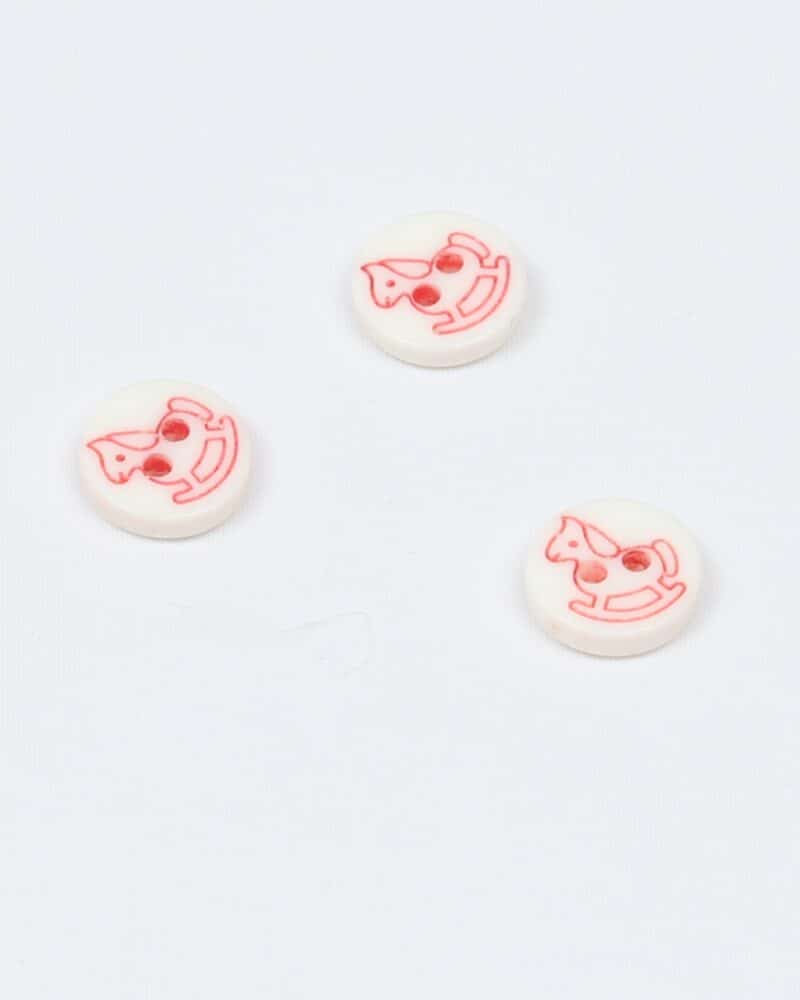 Hvid med pink gyngehest - 9 mm -