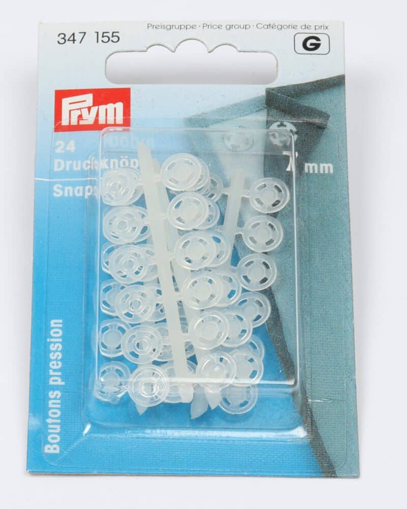 Transparente trykknapper, 24 stk - 7 mm -