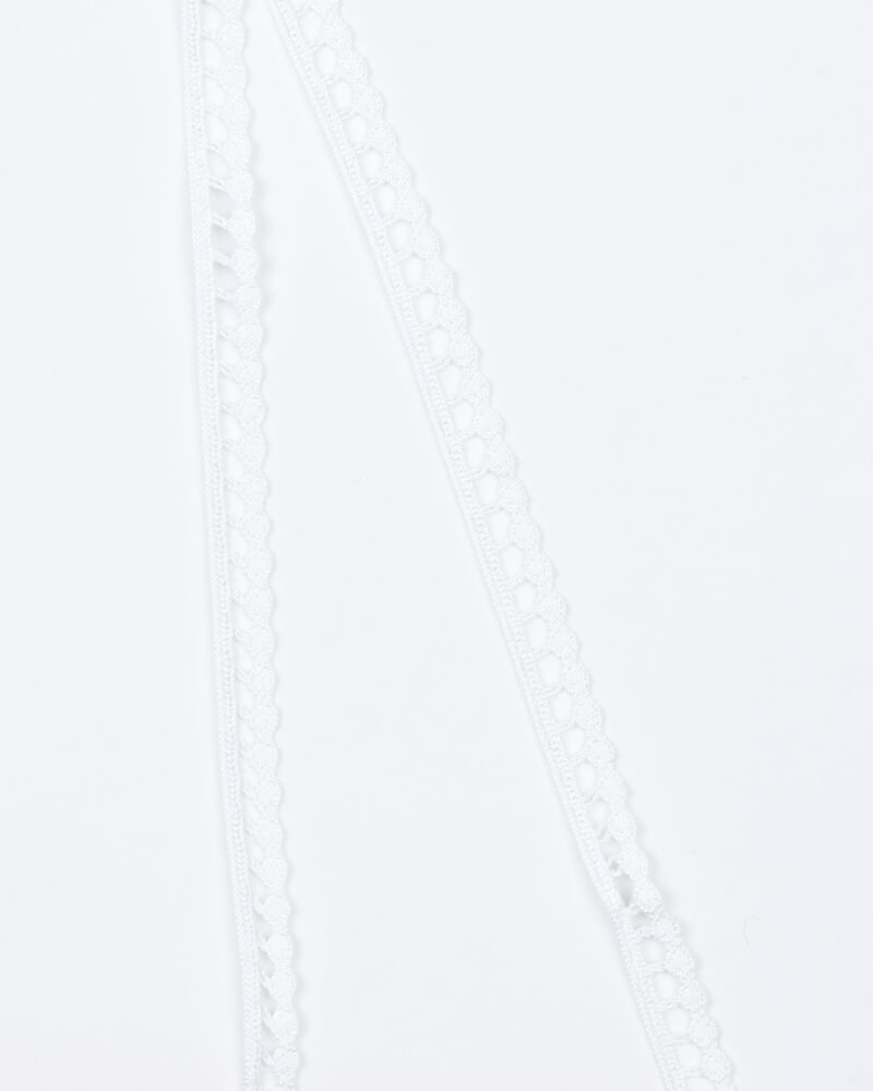 Hvidt pyntebånd - 13 mm -