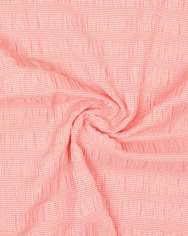 Rød/hvid m. smock - Viskose/polyester m. stræk - Hemmers Itex