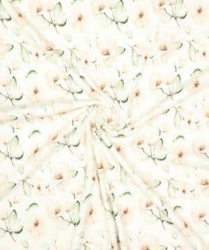 Blomster på offwhite bund - Rib-jersey - Swafing