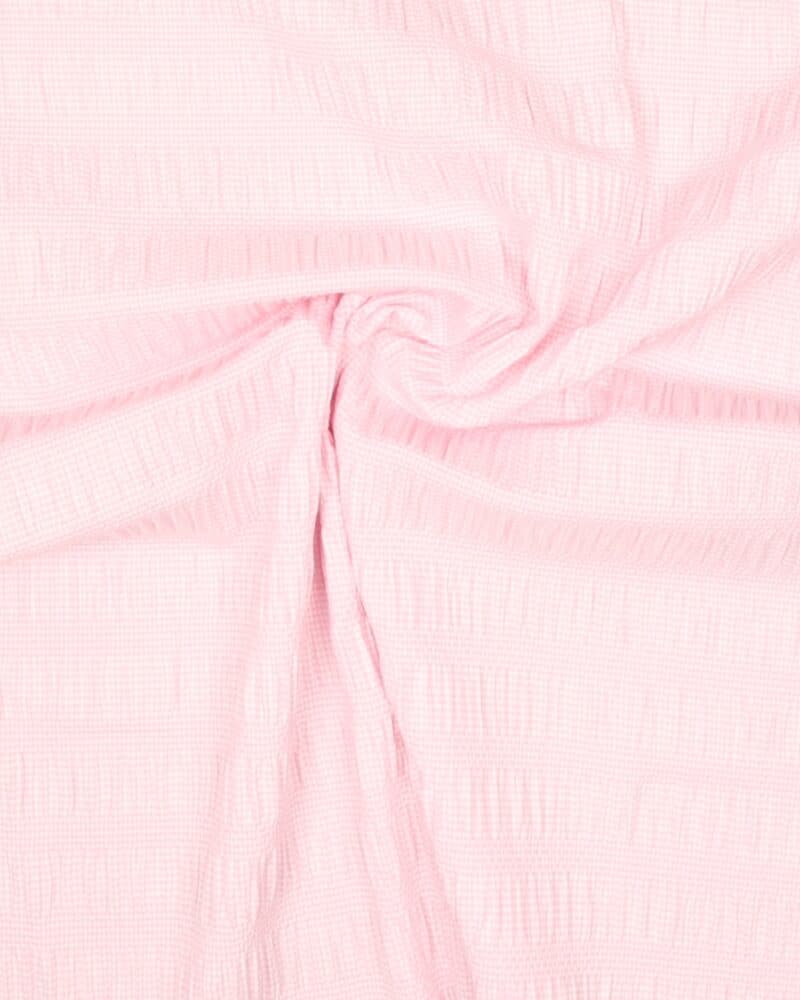 Lyserød/hvid m. smock - Viskose/polyester m. stræk - Hemmers Itex