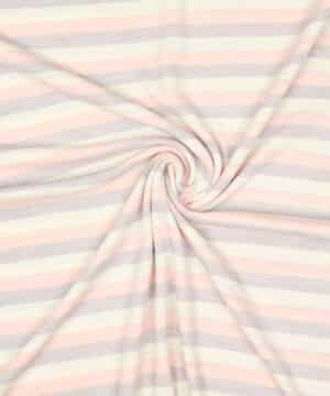 Sart lilla/rosa og råhvid striber - Uld jersey - Joha