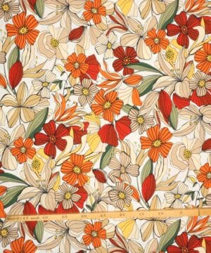 Retroblomster - Crepe viskose - Info mangler