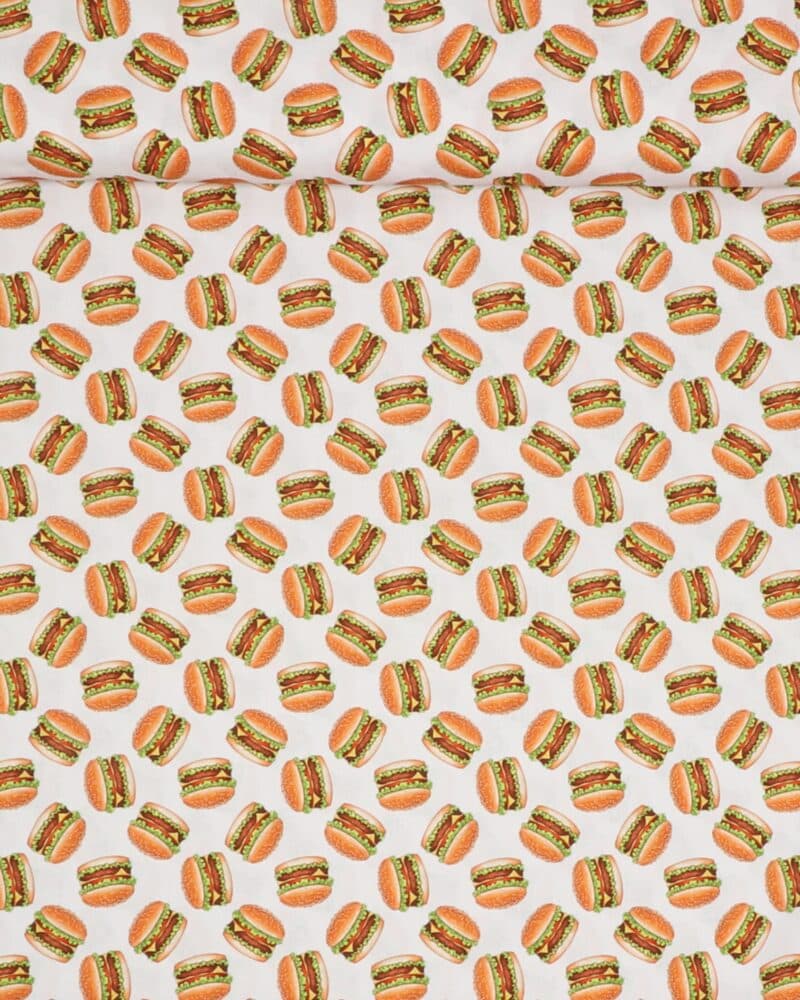 Burger på hvid bund - Bomuld - Swafing