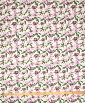 Blomster på hvid bund - Viskose jersey - Info mangler