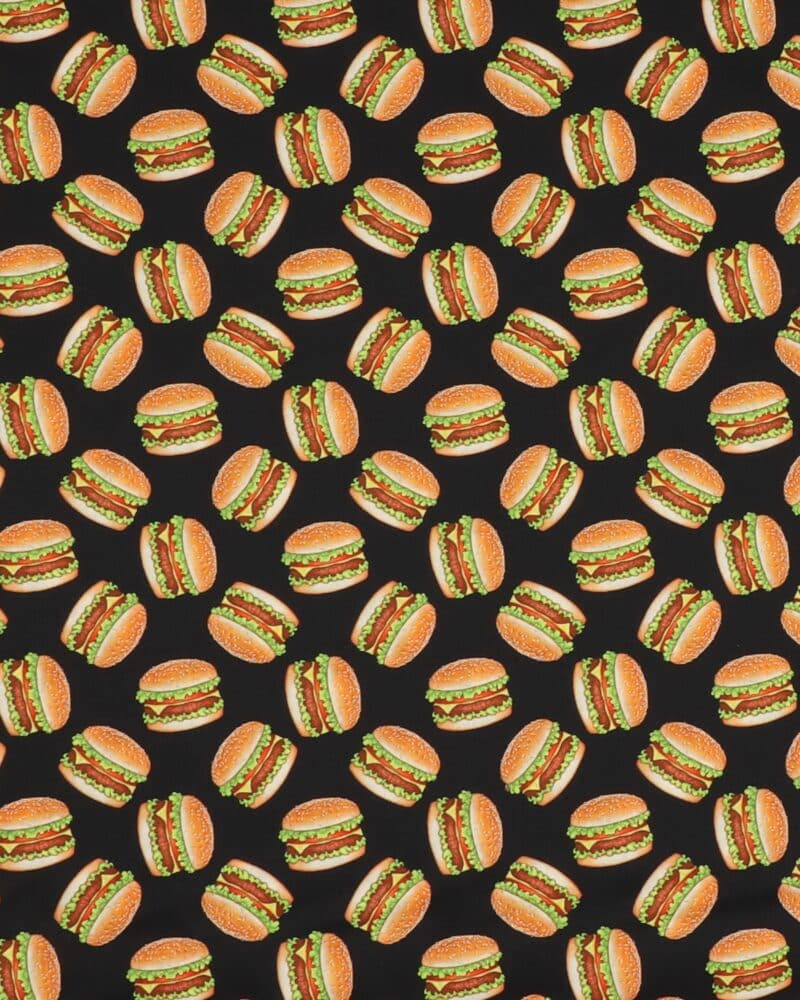 Burger på sort bund - Bomuld - Swafing
