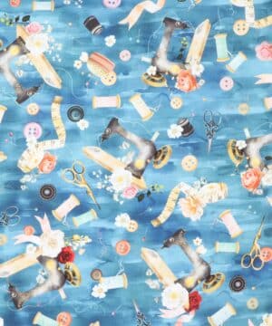 Pins and needles, syartikler og symaskine - Patchwork - Hoffman