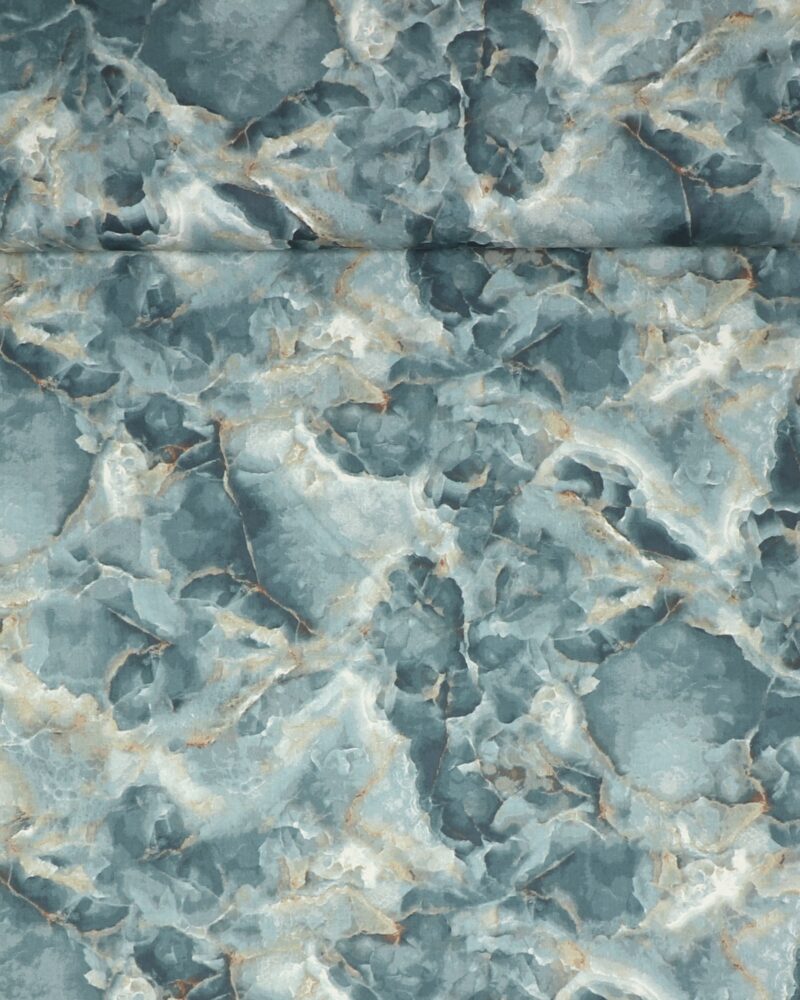Marmoreret mønster i gråblå farver - Patchwork - Northcott